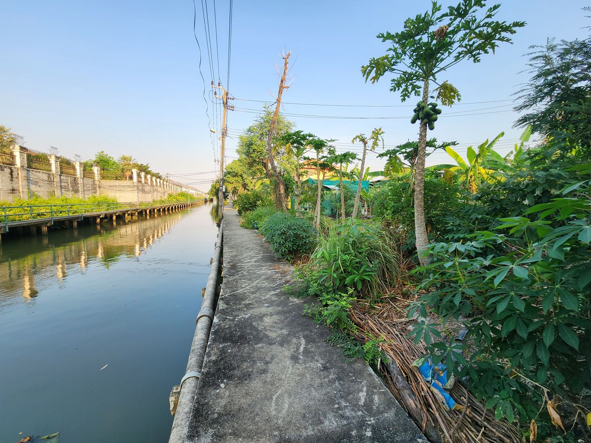 ขายที่ดินพุทธมณฑล ศาลายา : ขายที่ดินแปลงสวย ริมน้ำ💧 ติดคลองบางระมาด ทะลุ สาย1 และถนนกาญจนา ถมแล้ว❗❗  🏡ที่ดินถมแล้ว ติดคลองบางระมาด ทำเขื่อนกั้นน้ำเรียบร้อย🌅