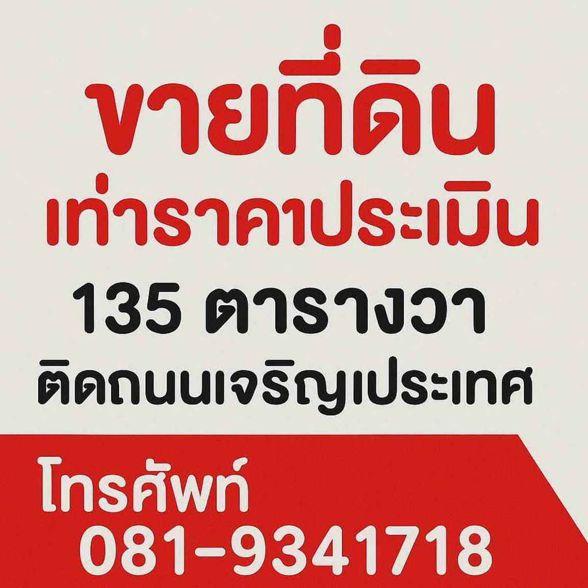 ขายที่ดินเชียงใหม่ : ขายที่ดินราคาประเมินราชการ! กลางเมืองเชียงใหม่ ติดถนนใหญ่ ผังเมืองสีแดง