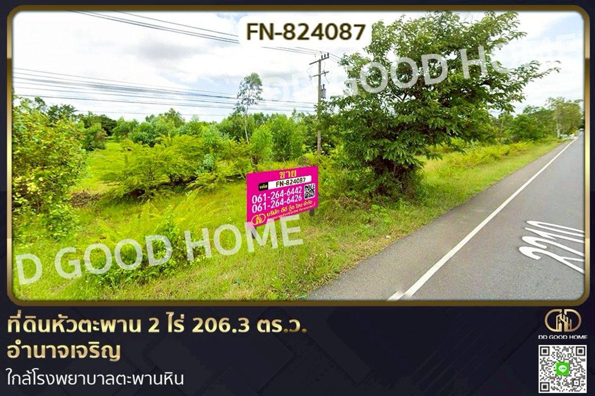 ขายที่ดินอำนาจเจริญ : FN-824087 ที่ดินหัวตะพาน 2 ไร่ 206.3 ตร.ว. อำนาจเจริญ ใกล้โรงพยาบาลตะพานหิน