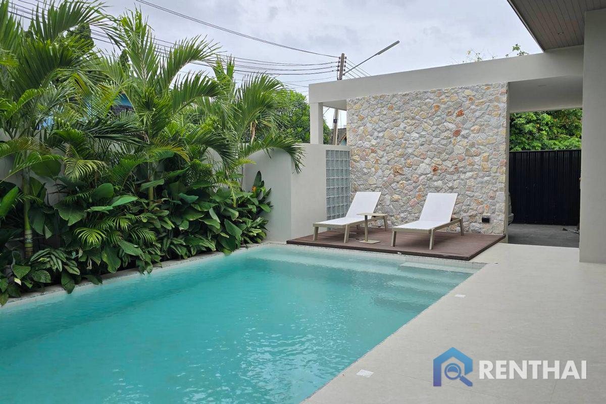 For SaleHousePattaya, Bangsaen, Chonburi : Nordic house 3 bedrooms  with private pool