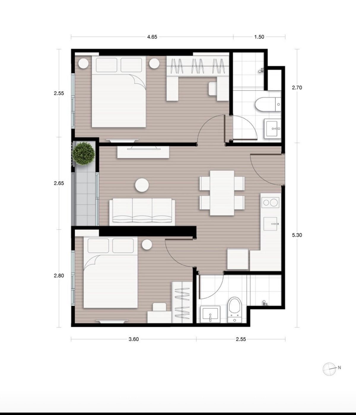 For SaleCondoRama9, Petchburi, RCA : Sell ​​2 beds, 2 bathrooms, 46 sqm., Rd-5592463 Nue District R9 (New DISTR 9)