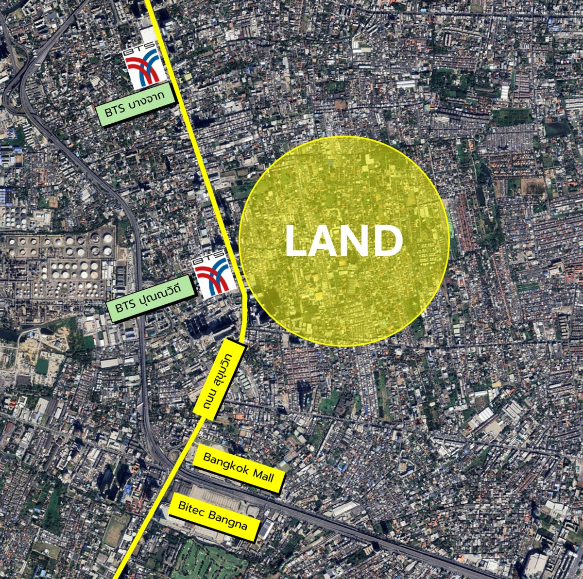 For SaleLandOnnut, Udomsuk : Land for sale in Soi Sukhumvit 101, beautiful, near BTS Punnawithi, near Digital Park Near the Sukhumvit 62 expressway, area of ​​3 hundred square wah