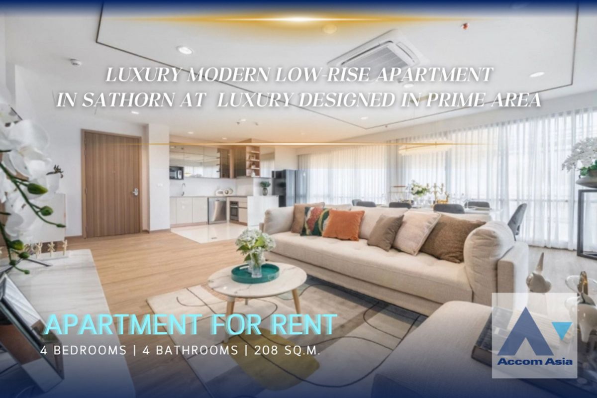 For RentSathorn, Narathiwat : 🔼AccomA🔽 Pet friendly Modern apartment in Sathorn, with open layout and elegant tones (AA33435)