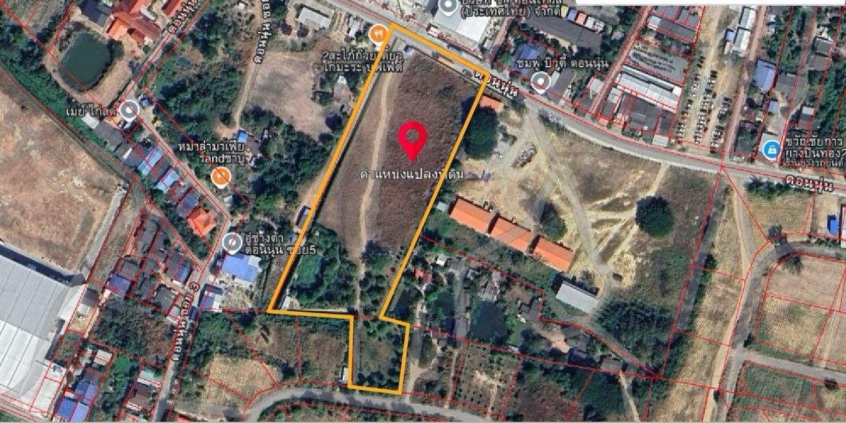 For SaleLandSriracha Laem Chabang Ban Bueng : Land for sale in the area of ​​EEC area of ​​9-1-70 rai. Don Nun Road, near Pinthong 2 Industrial Estate