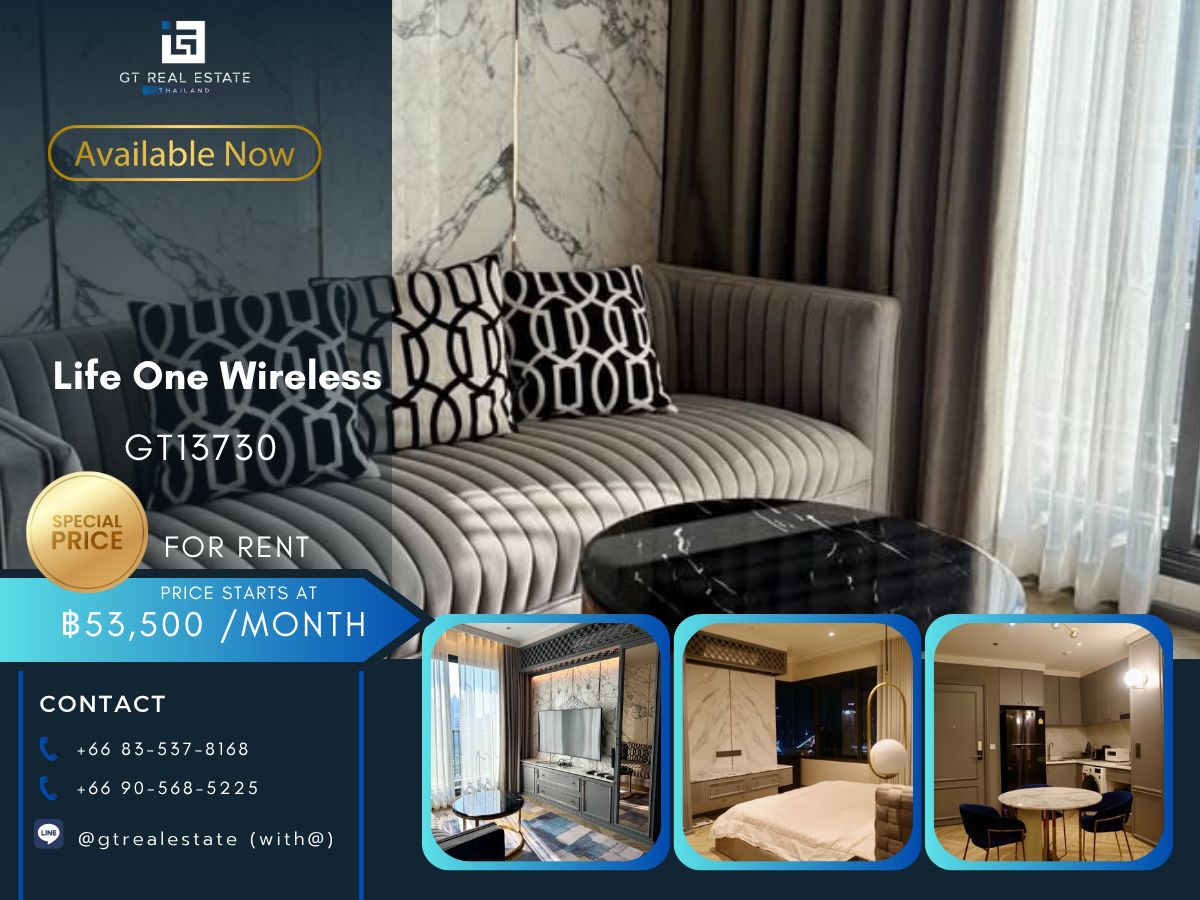 For RentCondoWitthayu, Chidlom, Langsuan, Ploenchit : Life One Wireless Condo is convenient to travel near the BTS Skytrain. There is a beautiful room shuttle, complete furniture !!