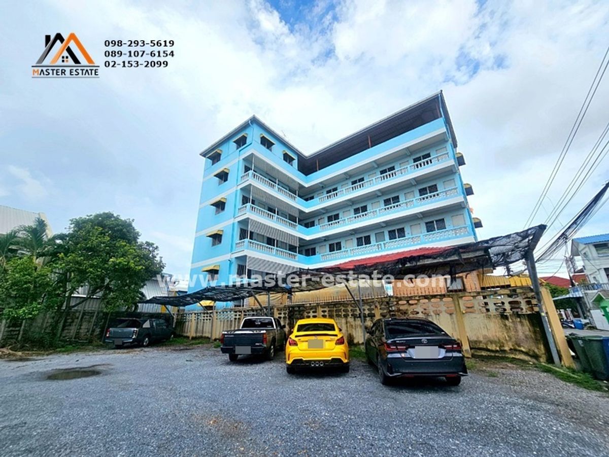 For SaleHotel&Apartment BusinessSamut Prakan,Samrong : Apartment 5 layers + roof + parking lot, Soi Sap Boonchai 19, all rooms, airy, cool breeze with Design, L -shaped building for every room to be airy. Have a balcony in every room