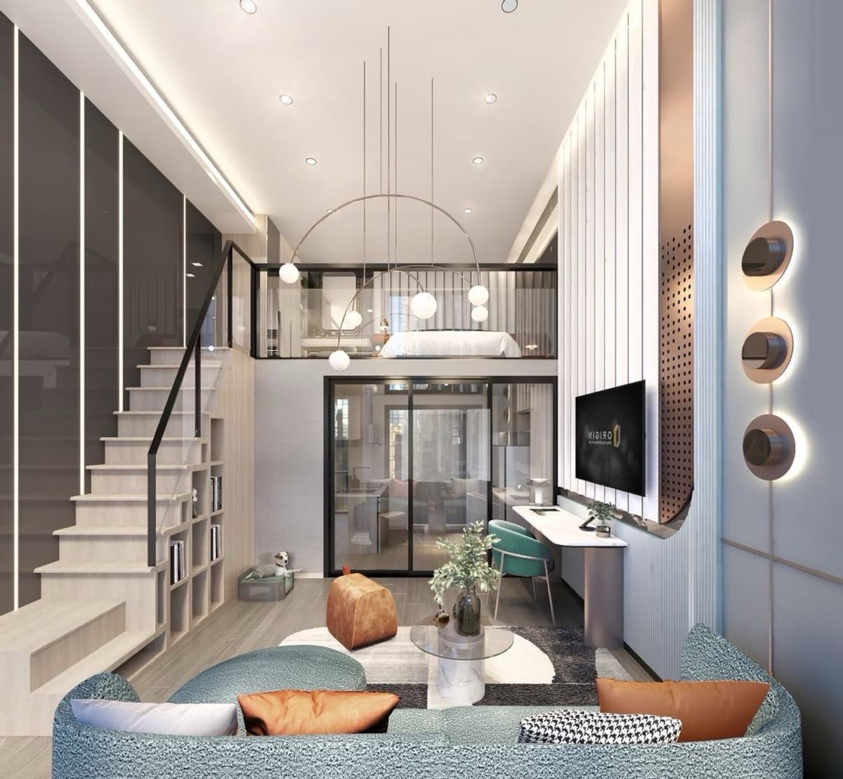 Sale DownCondoPinklao, Charansanitwong : Down sale 🎖️ The Origin Pinklao | 1 🛌 1 🛁 Duo Space 2 floors 35.6 sq.m. Contact 065-6956939 raisins