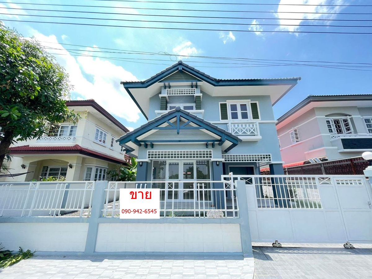For SaleHouseMin Buri, Romklao : Fully renovated 2-storey detached house in Flora Ville Park City, Suwinthawong 38.