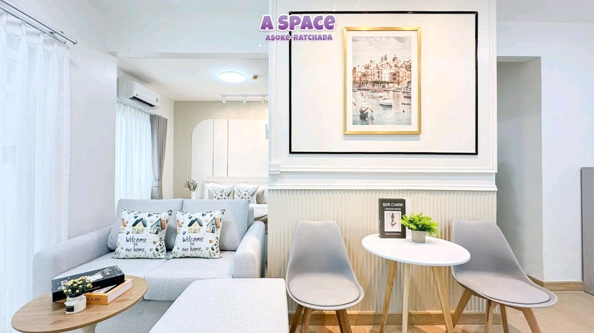 For SaleCondoRama9, Petchburi, RCA : ✅️ Take it. A+🤗a Space Asoke-Ratchada ❤️ Natural Feel in the city center The room is very beautiful. ✅️