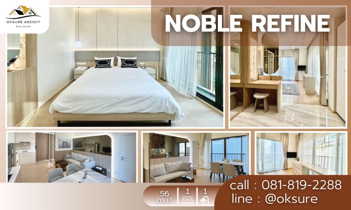 For RentCondoSukhumvit, Asoke, Thonglor : 💎Condo for rent Noble Refine Minimal Style, Fully Furnished, Ready to Move In