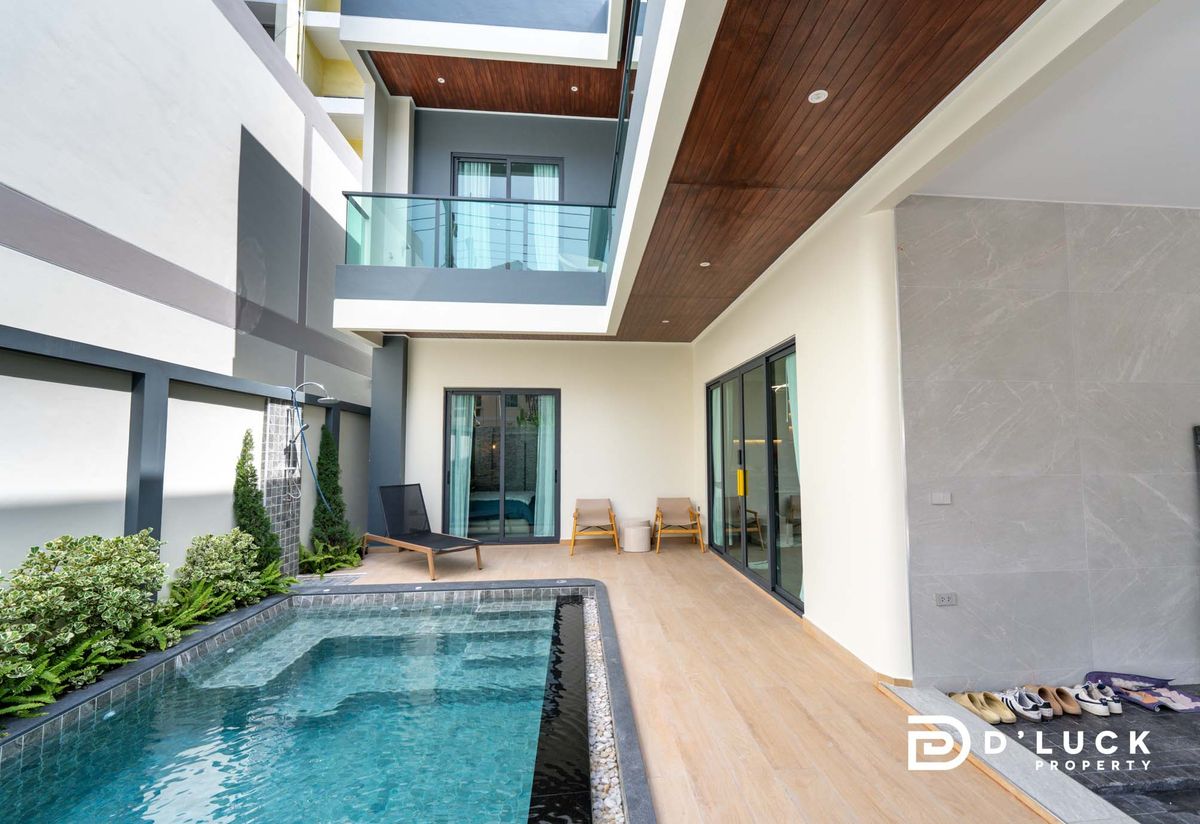 ขายพัทยา บางแสน ชลบุรี สัตหีบ : พูลวิลล่าหรูสไตล์โมเดิร์น ใจกลางพัทยา พร้อมลงทุนปล่อยเช่า 4 ห้องนอน
