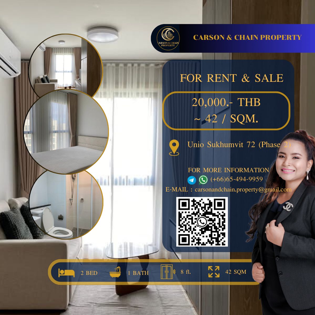 ให้เช่าคอนโดบางนา แบริ่ง ลาซาล : Unio Sukhumvit 72 (Phase 2)
