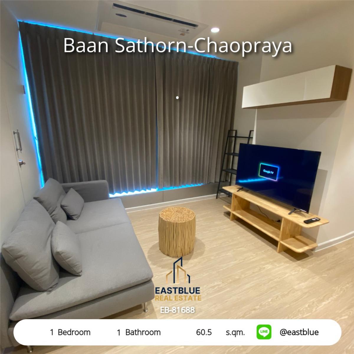 ให้เช่าคอนโดวงเวียนใหญ่ เจริญนคร : เช่าคอนโด บ้านสาทร-เจ้าพระยา 1 ห้องนอน 60.5 ตรม. ใกล้ BTS กรุงธนบุรี 
เพียง 22,000 บาท/เดือน พร้อมสิ่งอำนวยความสะดวกครบครัน!