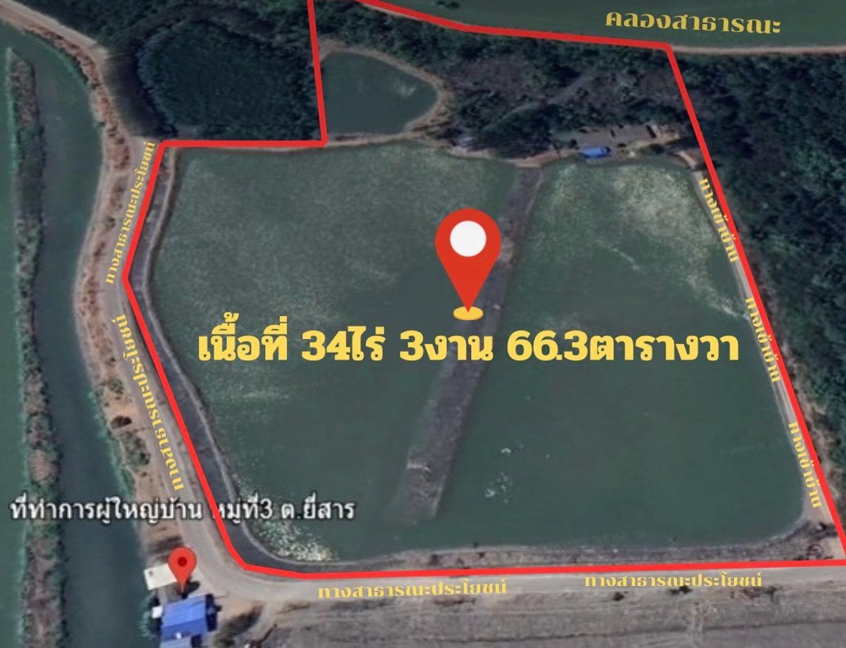 ขายที่ดินสมุทรสงคราม : ขายที่ดิน 34ไร่ 3งาน 66.3ตารางวา