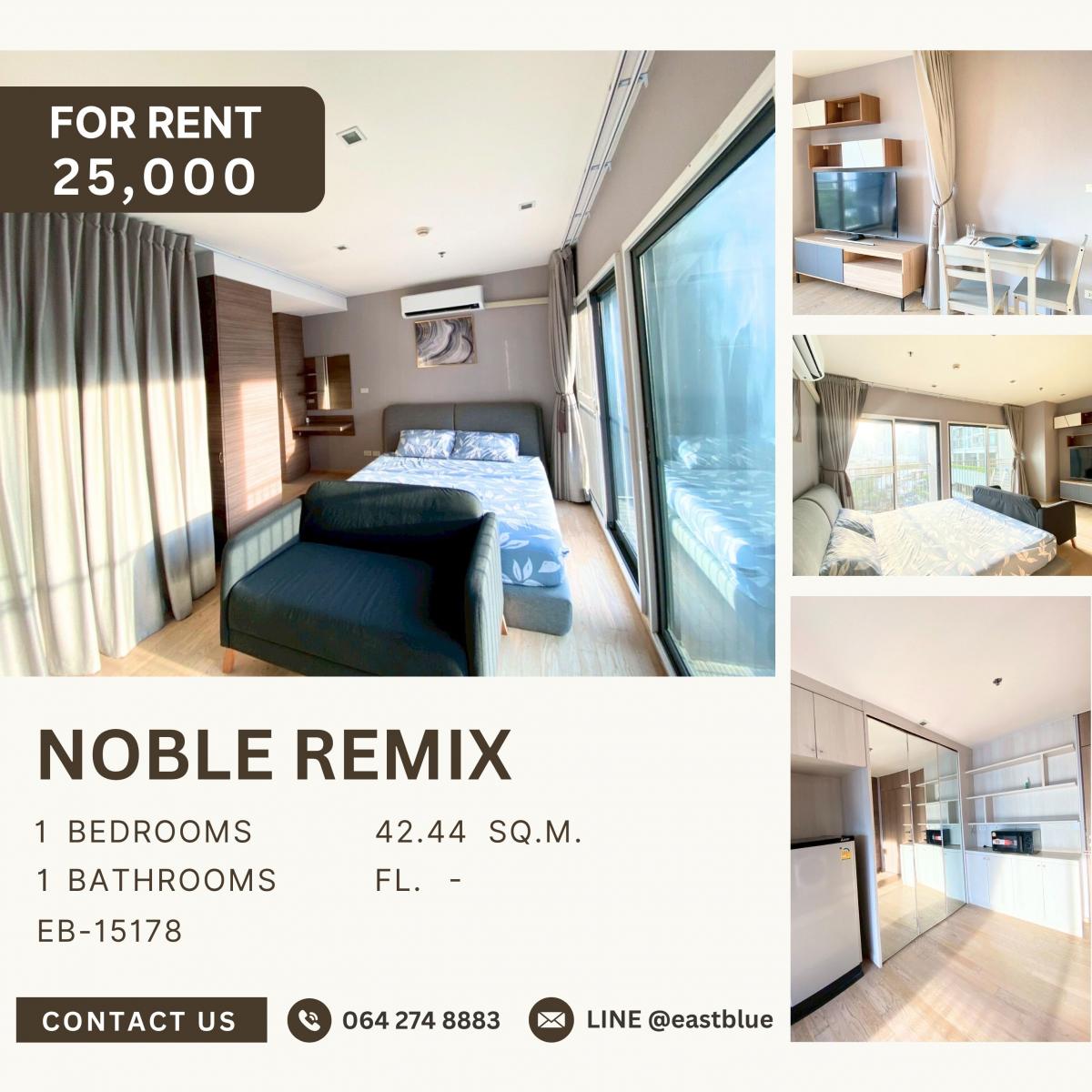 For RentCondoSukhumvit, Asoke, Thonglor : Noble Remix, 1 bed, 25000 per month