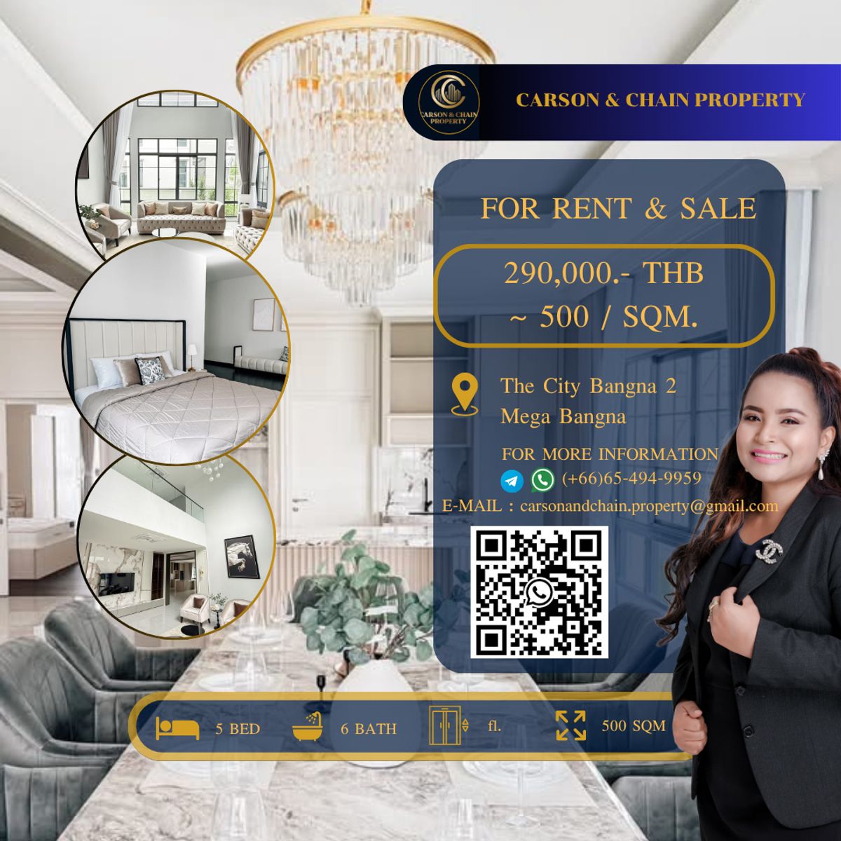 ให้เช่าบ้านบางนา แบริ่ง ลาซาล : The City Bangna 2