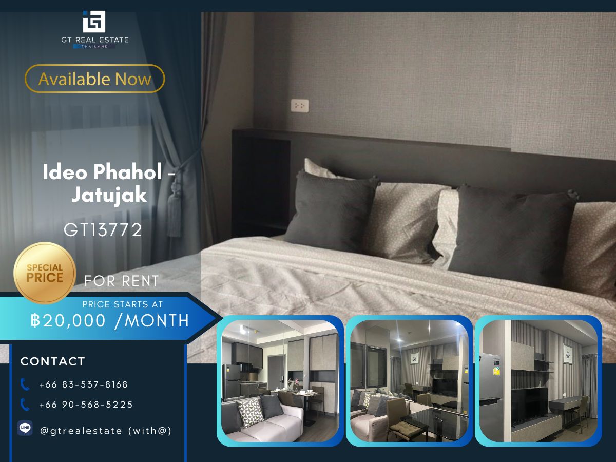 For RentCondoSapankwai,Jatujak : Ideo Phahol-jatujak condo, easy to walk, near the BTS train, have a beautiful furniture shuttle. Ready to stay immediately !!