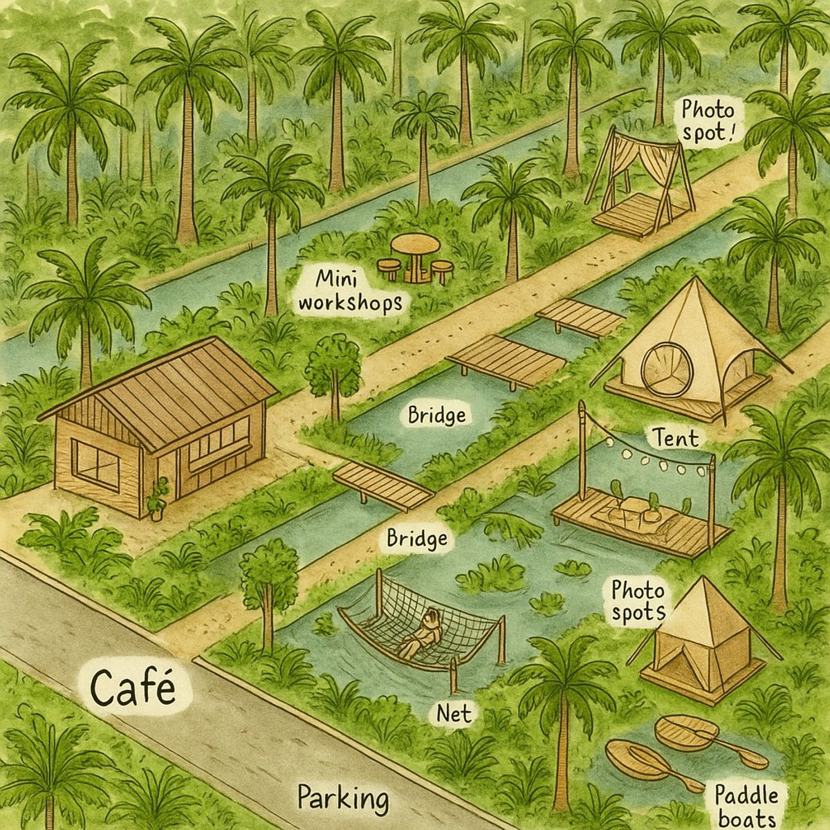 ให้เช่าที่ดินฉะเชิงเทรา : ให้เช่าที่ดินสวน 3 ไร่กว่า ทำคาเฟ่ ฟาร์มเกษตร โฮมสเตย์/แกลมปิ้ง มีแอ่งน้ำ บางตีนเป็ด ห่าง 1.4 กม จากถนนใหญ่ ฉะเชิงเทรา