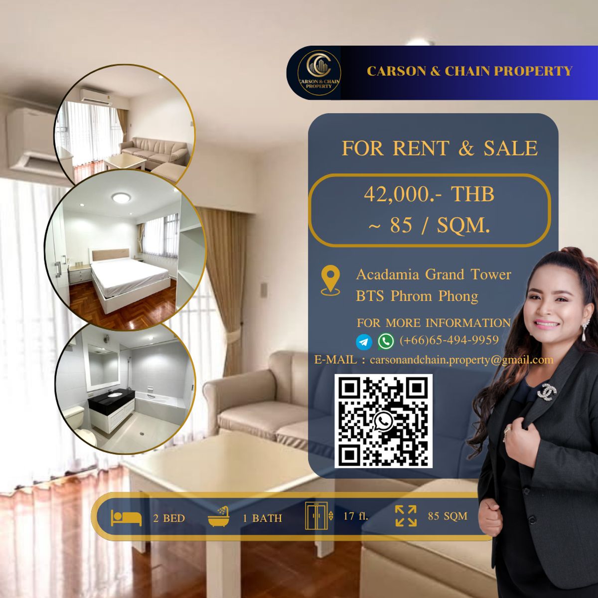 ให้เช่าคอนโดสุขุมวิท อโศก ทองหล่อ : Acadamia Grand Tower