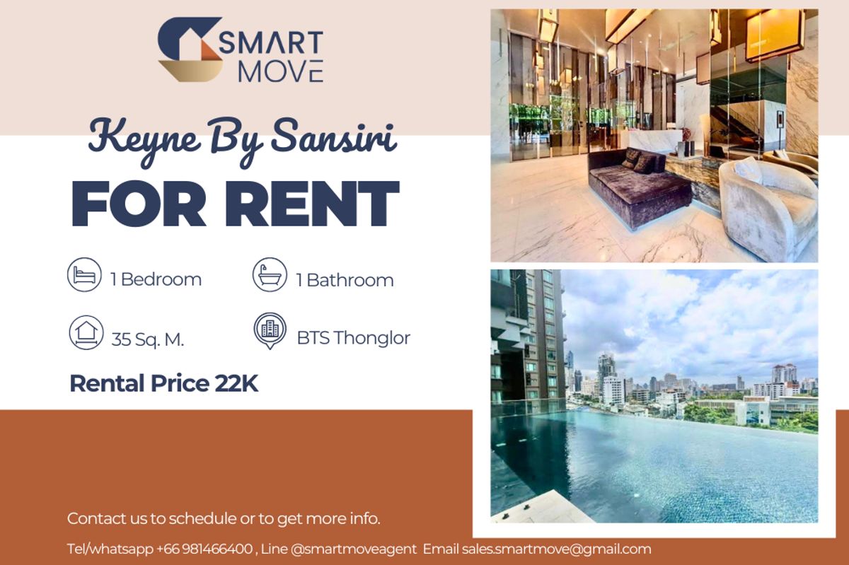 ให้เช่าคอนโดสุขุมวิท อโศก ทองหล่อ : 🔥 สำหรับเช่า !!🔥 Code C20221208946..........Keyne By Sansiri, 1 ห้องนอน, 1 ห้องน้ำ, ทิศเหนือ, ชั้นสูง 11++, แต่งครบ, พร้อมเข้าอยู่ 📣📣