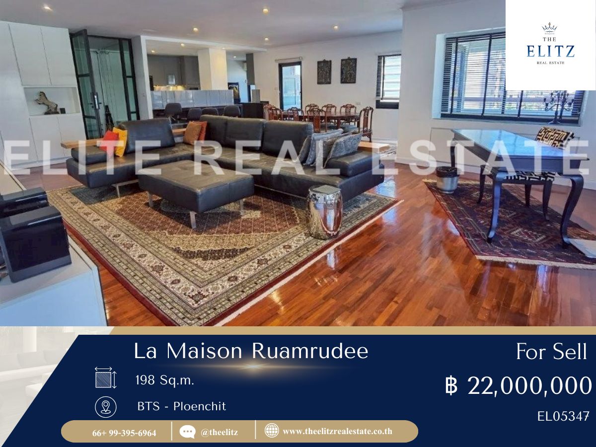 For SaleCondoWitthayu, Chidlom, Langsuan, Ploenchit : ✨ High Rise Luxury Central Ruenruedee La Maison Ruamrudee Rare Room, Beautiful price, location, good price ✔