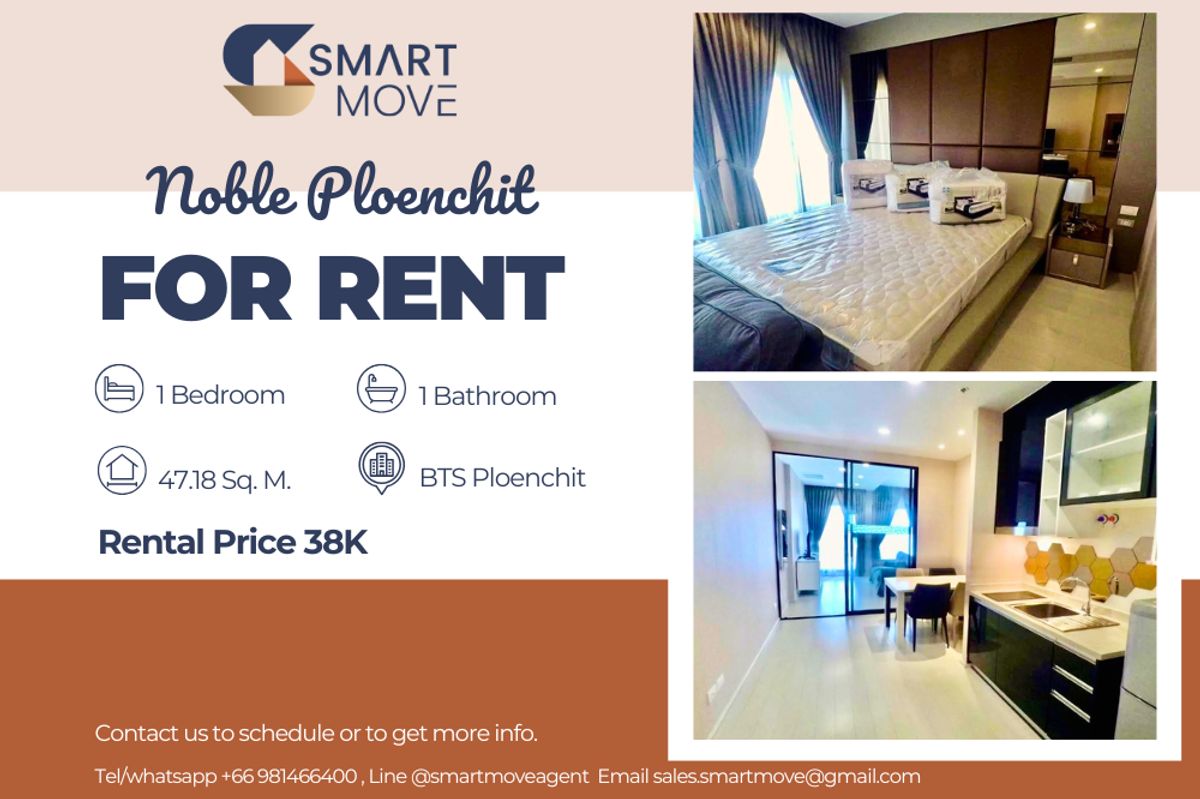 For RentCondoWitthayu, Chidlom, Langsuan, Ploenchit : 🔥 For Rent !!🔥 Code C20221209509..........Noble Ploenchit, 1 bedroom, 1 bathroom, furnished, ready to move in 📣📣