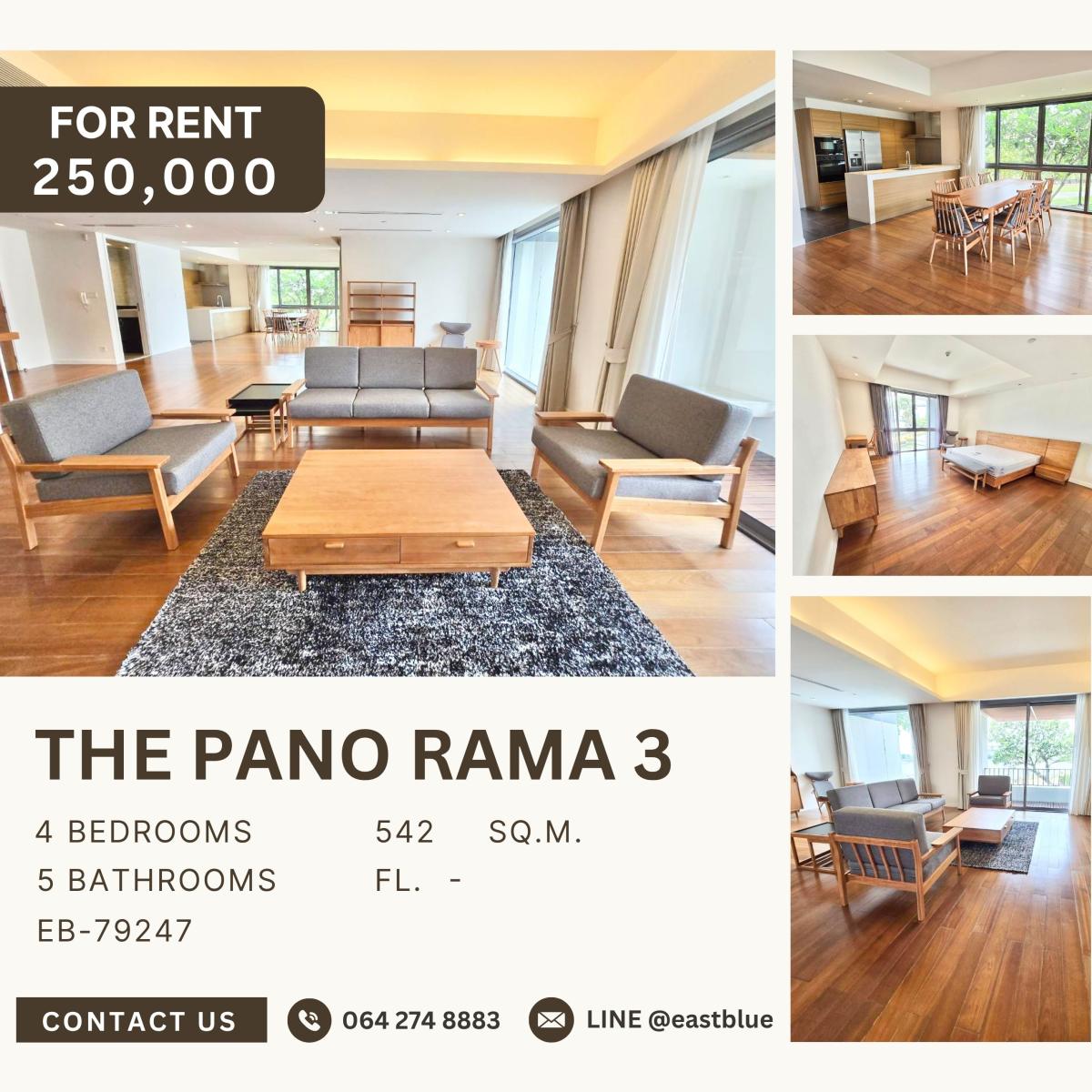 ให้เช่าคอนโดพระราม 3 สาธุประดิษฐ์ : The Pano Rama 3, 4 bed, 250000 per month