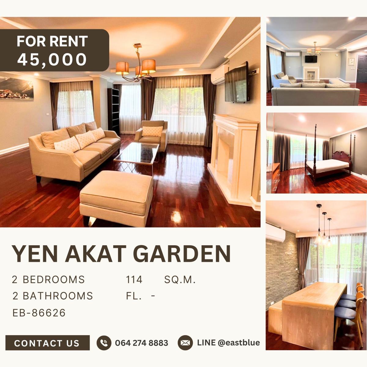 For RentCondoPhuket : Yen Akat Garden, 2 bed, 45000 per month