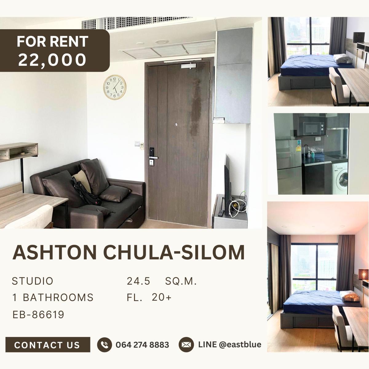 For RentCondoSiam Paragon ,Chulalongkorn,Samyan : Ashton Chula-Silom, Studio bed, 22000 per month