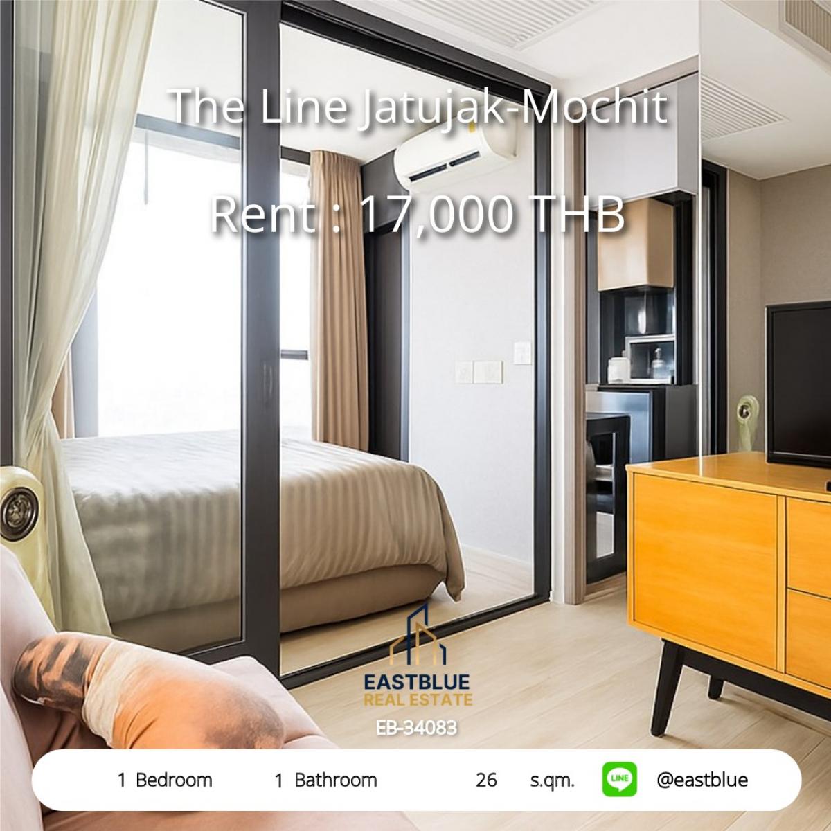 For RentCondoSapankwai,Jatujak : Rent a condo at The Line Chatuchak-Mo Chit!1 bedroom near BTS/MRT for only 17,000 THB/month
