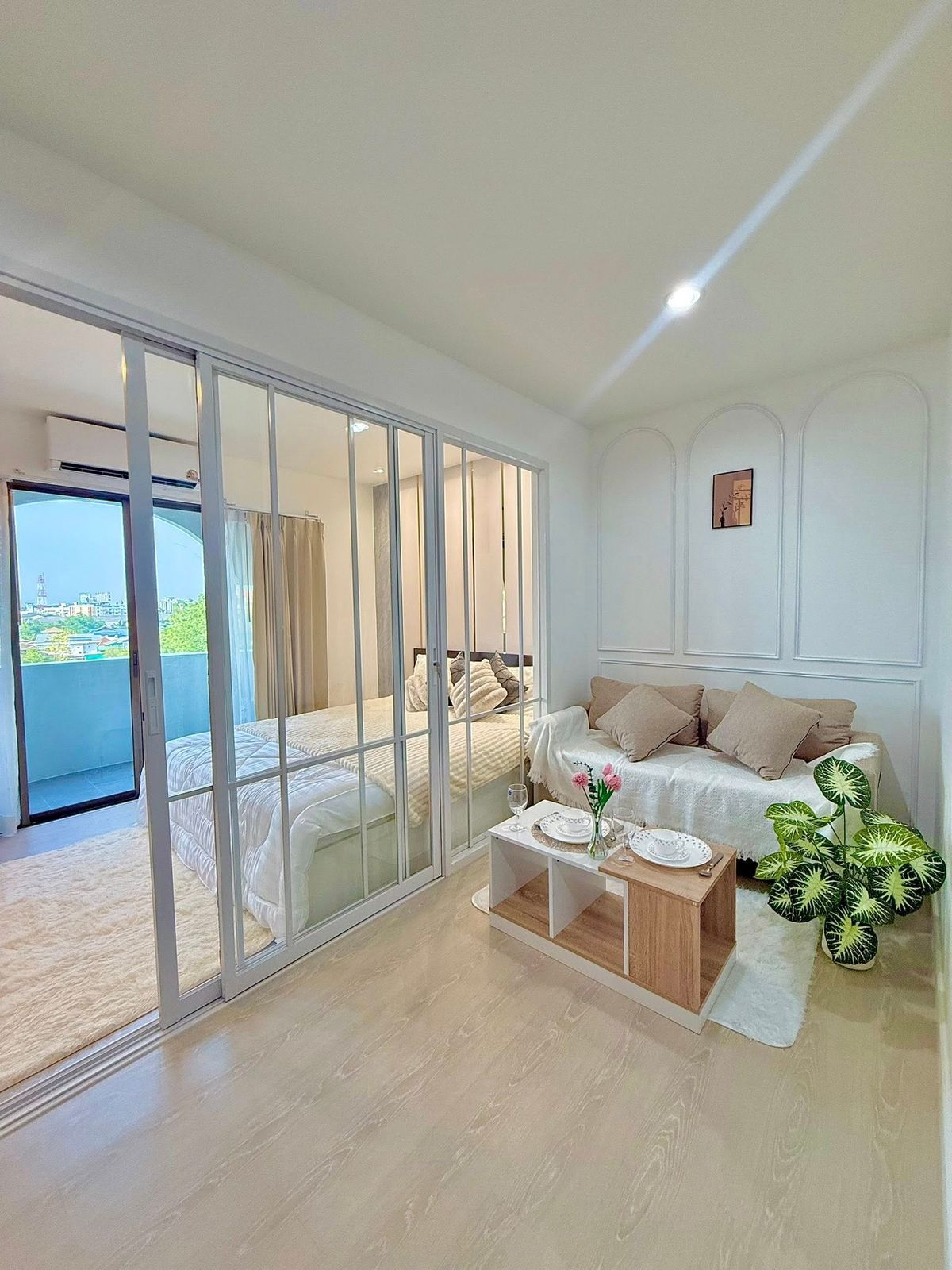 ขายคอนโดเชียงใหม่ : Sereno Airport Condo ห้องมุมวิวดอยสวย มีระเบียงห้อง ไม่ร้อน ของแถมเยอะ แถมเฟอร์นิเจอร์ + เครื่องใช้ไฟฟ้าครบ พร้อมอยู่