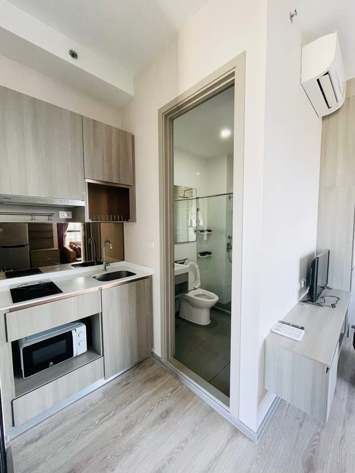 For RentCondoOnnut, Udomsuk : 🌈 Ready to stay 🌈🌿 🌿Knightsbridge Prime Onnut🌿 Width 28 sqm • 🍀 Floor 14en East • Morning sunlight • Very beautiful view ⛔️⛔️not co-AG⛔️⛔️