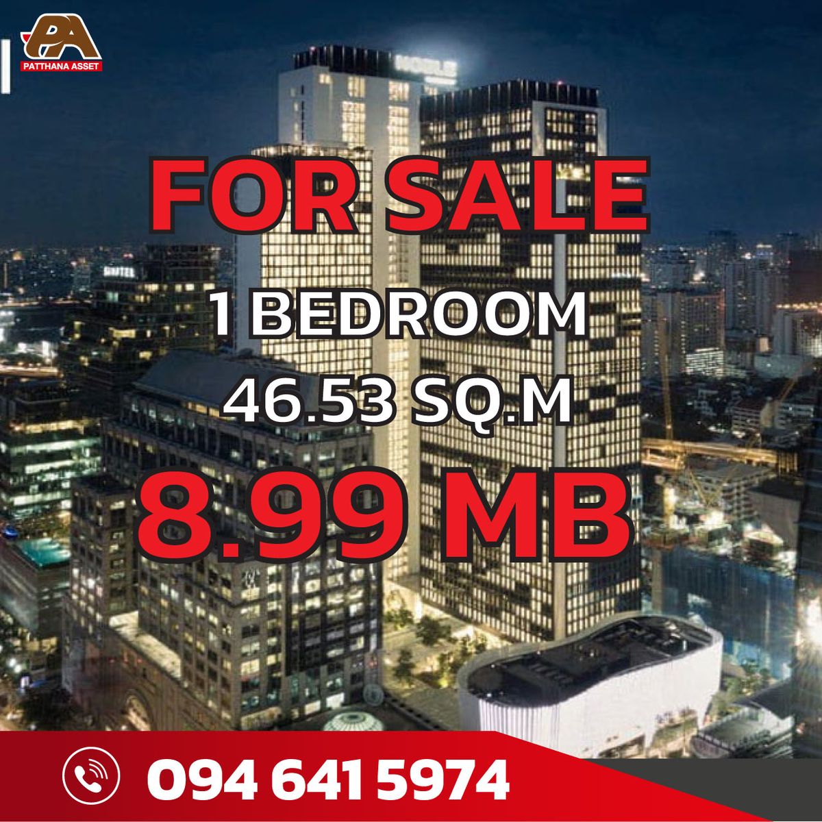ขายคอนโดวิทยุ ชิดลม หลังสวน : Cut loss FOR Sale 1 Bedroom 46.53  “ Under Market Price “ 