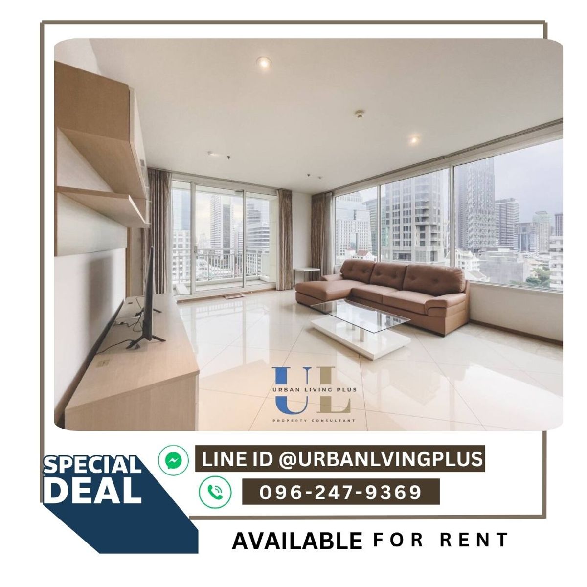 For RentCondoSathorn, Narathiwat : ( U20250611600 ) Tel/Line 096-2479369 ,  FOR RENT THE EMPIRE PLACE 2 bedroom 2 bathroom 106 Sq.M. Corner unit, High floor✨