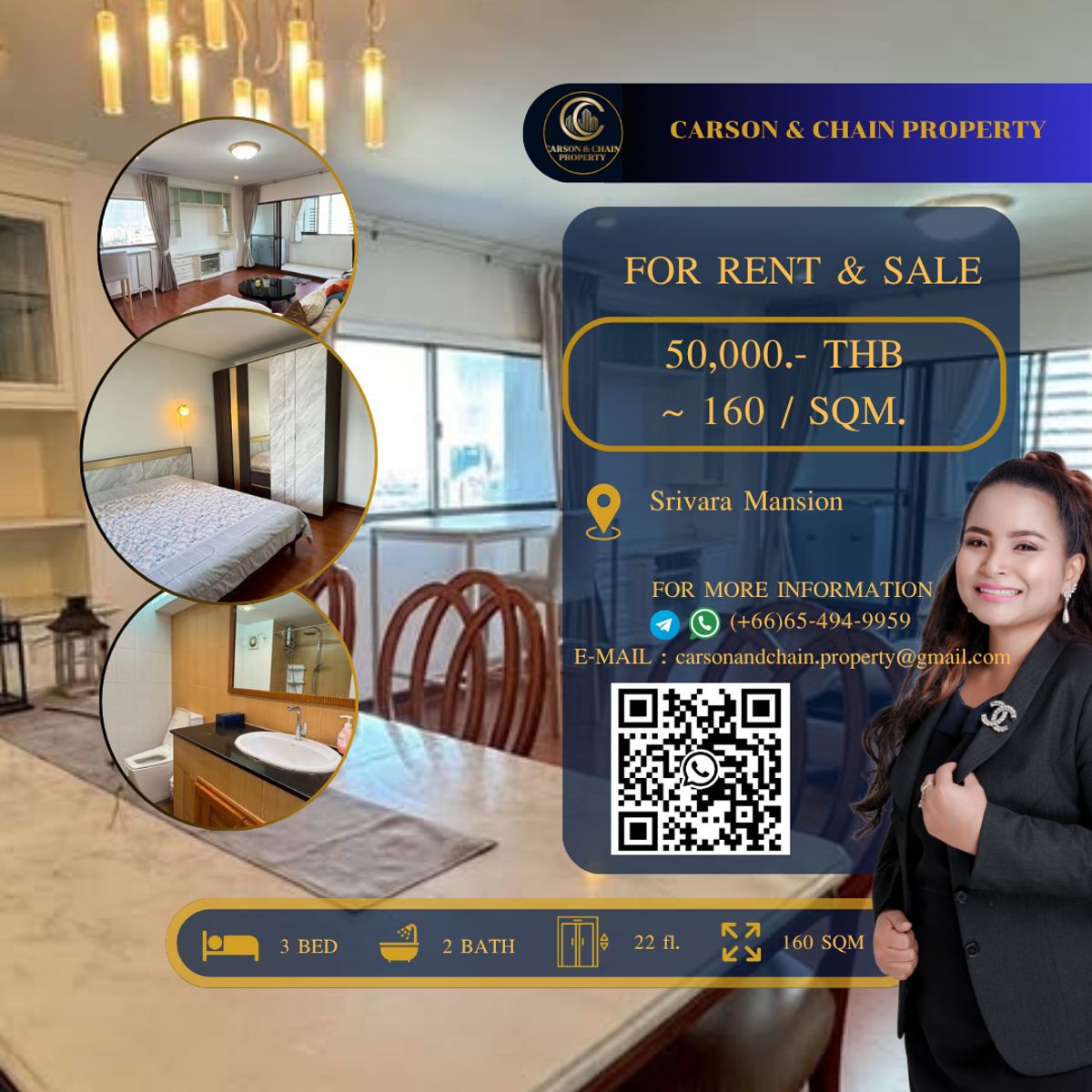 ให้เช่าคอนโดรัชดา ห้วยขวาง : Srivara Mansion