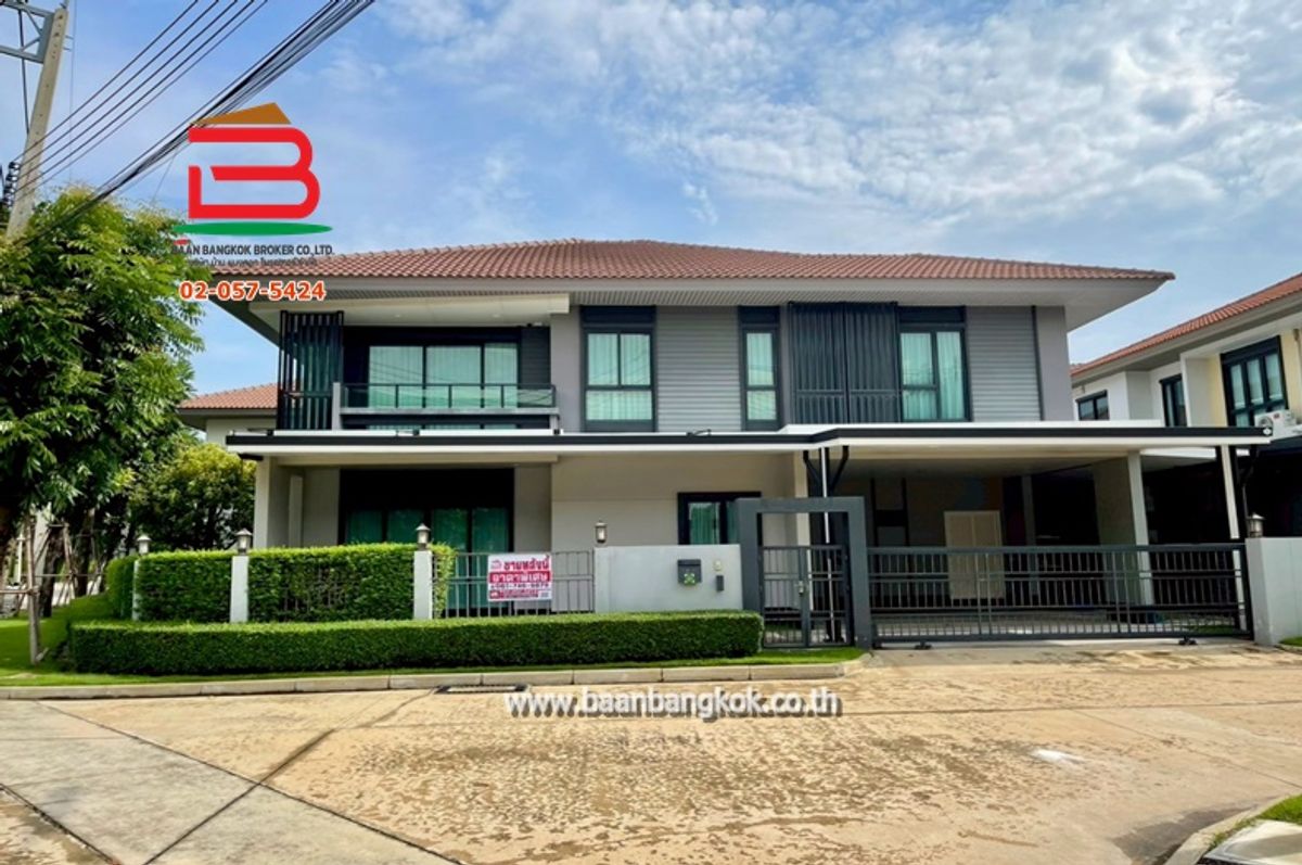 ขายบ้านปทุมธานี รังสิต ธรรมศาสตร์ : บ้านเดี่ยว 2 ชั้น หลังมุม หมู่บ้าน เศรษฐสิริ วงแหวน-ลำลูกกา เนื้อที่ 77.3 ตรว. ถ.ลำลูกกา ต.บึงคำพร้อย อ.ลำลูกกา จ.ปทุมธานี