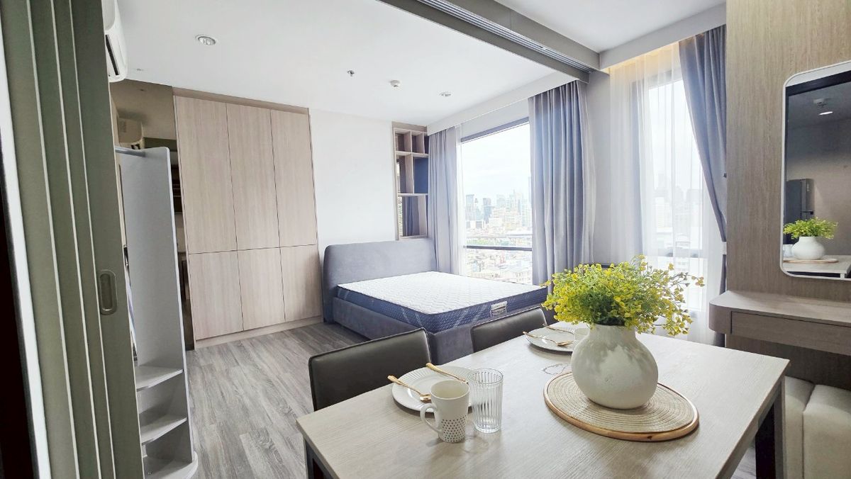 ให้เช่าคอนโดราชเทวี พญาไท : 🏙 ห้องมุม วิวโล่ง ใจกลางอนุสาวรีย์ฯ 🌟 IDEO MOBI RANGNAM เพียง 23,000 บาท/เดือน ✅ แต่งครบ พร้อมเข้าอยู่ ใกล้ BTS แค่ 300 เมตร