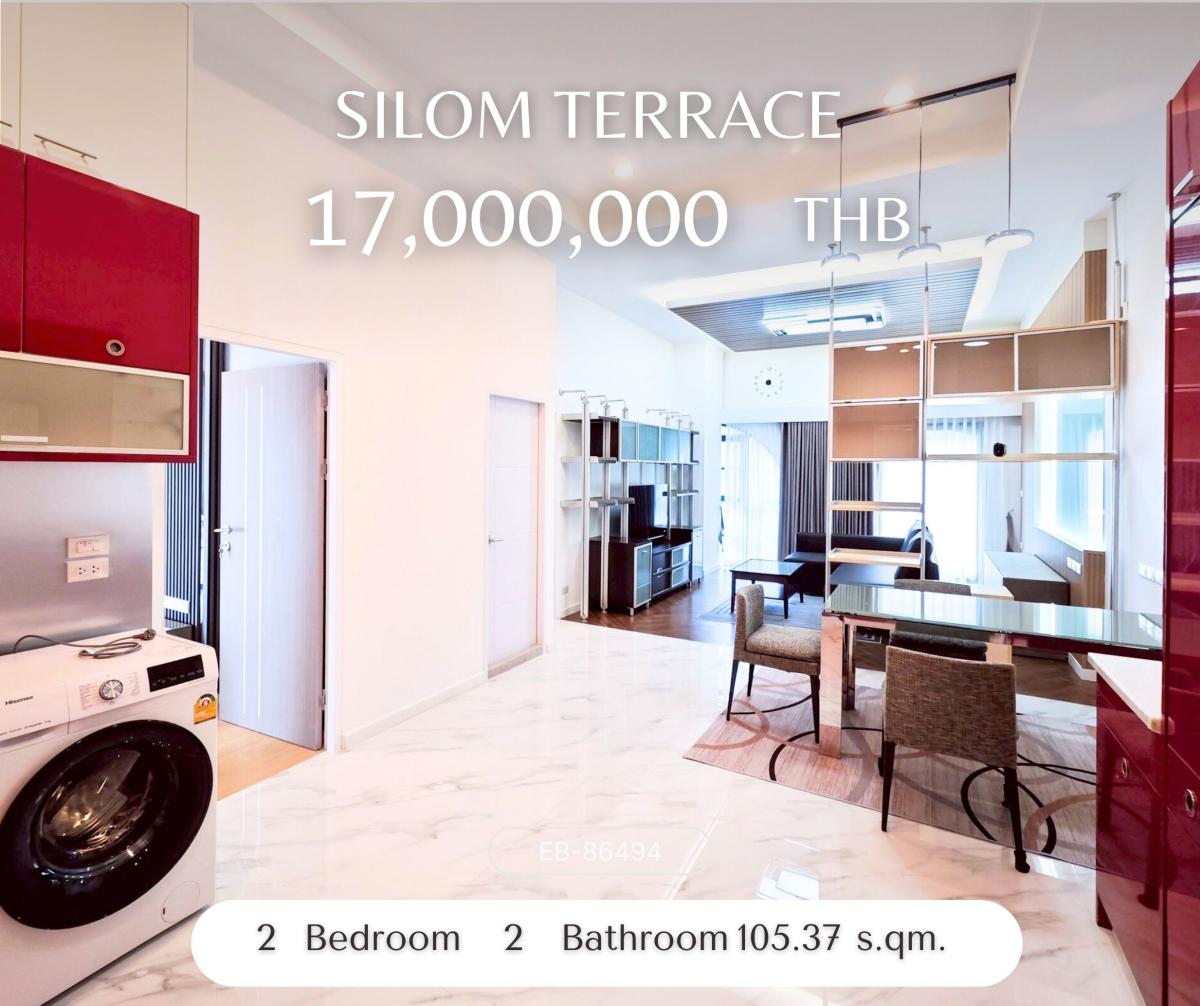 ขายคอนโดสีลม ศาลาแดง บางรัก : ขาย Silom Terrace 2 ห้องนอนใหญ่ รีโนเวทใหม่เอี่ยมพร้อมอยู่ โครงการติด BTS ศาลาแดง เดินทะลุ Silom complex ได้