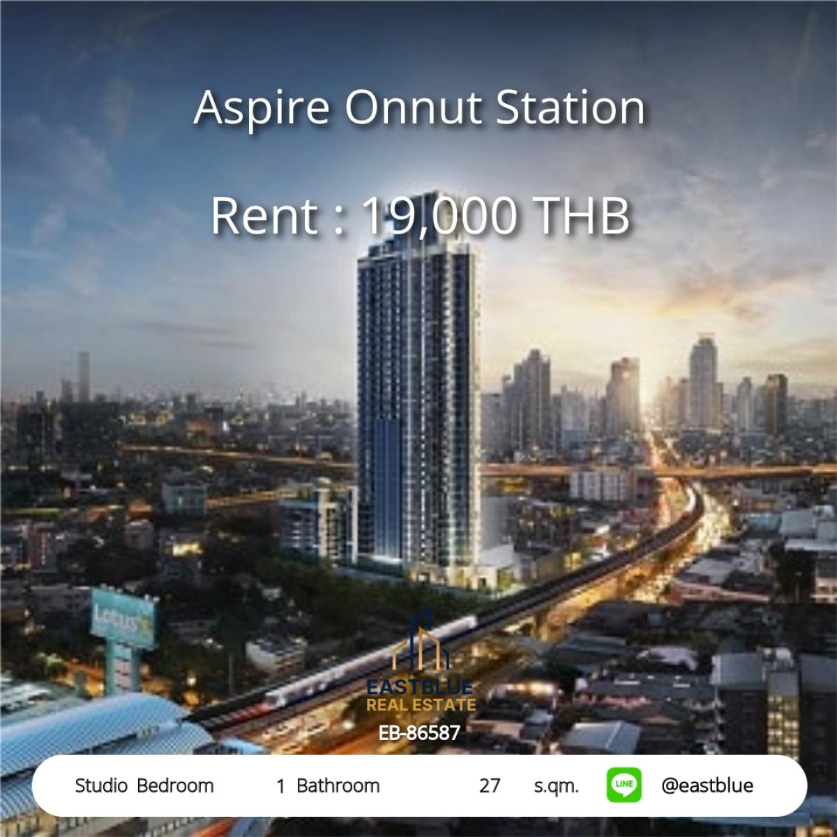 ขายคอนโดอ่อนนุช อุดมสุข : ห้องสตูดิโอ 27 ตร.ม. ใจกลางอ่อนนุช เพียง 19,000 บาท/เดือน! 
Aspire Onnut Station ใกล้ BTS สะดวกทุกการเดินทาง!