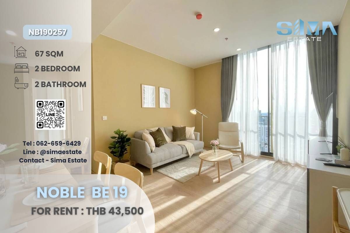For RentCondoSukhumvit, Asoke, Thonglor : Rent ☁️NOPLE BE 19☁️ Beautiful room, good decoration Free ready to move in ☀️