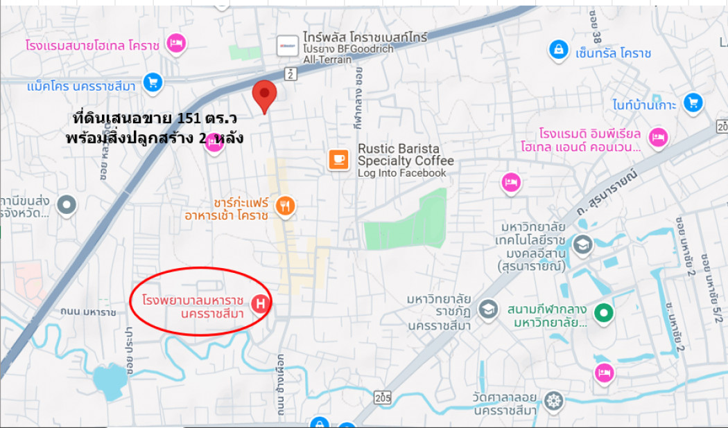 ขายที่ดินปากช่อง เขาใหญ่ : ขาย ที่ดิน ศักยภาพสูงในทำเลทองใจกลางเมืองนครราชสีมา  แยกพีกาซ้ส  322 ตรม 1 งาน 51 ตรว ผังเมืองจังหวัดสีชมพู ฟรีโอน
