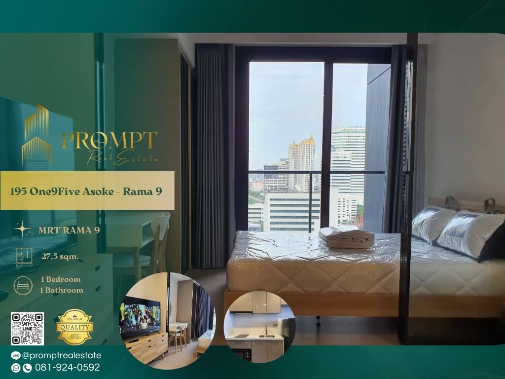 For RentCondoRama9, Petchburi, RCA : OP01773 - 195 One9Five Asoke - Rama 9 (oneninefive , one nine five) :  วัน ไนน์ ไฟว์ อโศก - พระราม 9 - MRT RAMA 9/ Central Rama 9 / Fourtune