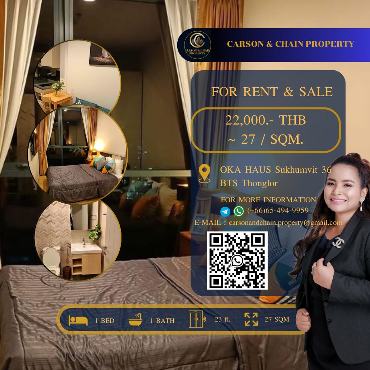 ให้เช่าคอนโดสุขุมวิท อโศก ทองหล่อ : OKA HAUS Sukhumvit 36 