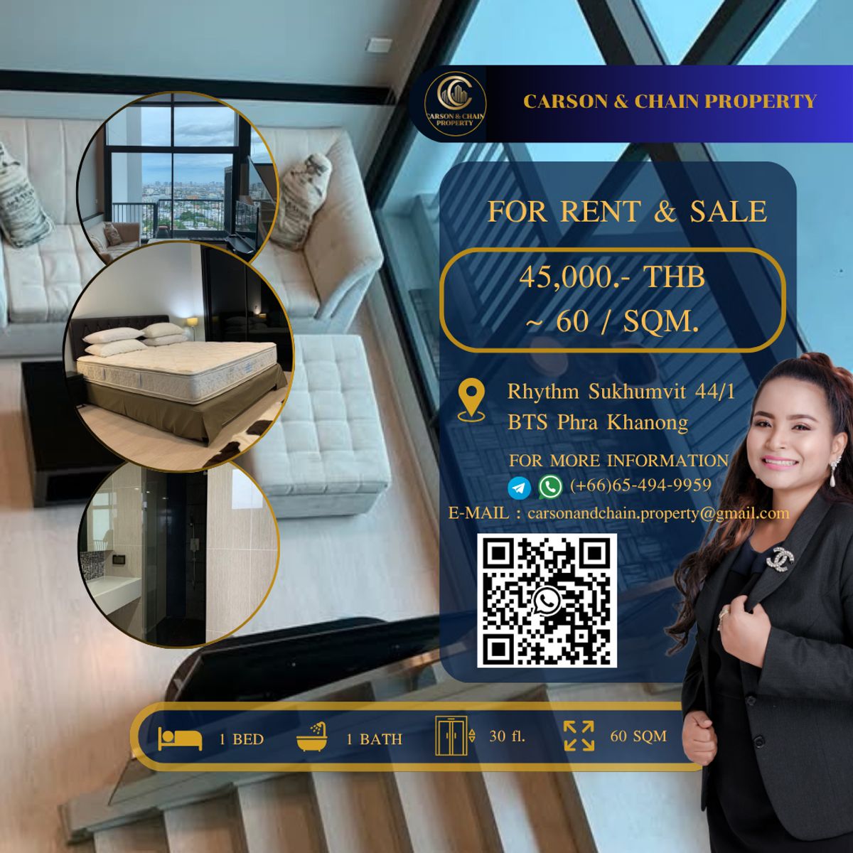 ให้เช่าคอนโดอ่อนนุช อุดมสุข : Rhythm Sukhumvit 44/1