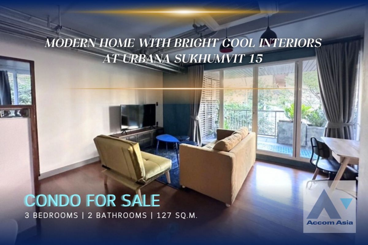 CondoNana, North Nana,Sukhumvit13, Soi Nana : 🔼AccomA🔽 Modern home with bright blue interiors at Urbana Sukhumvit 15 (AA39741)