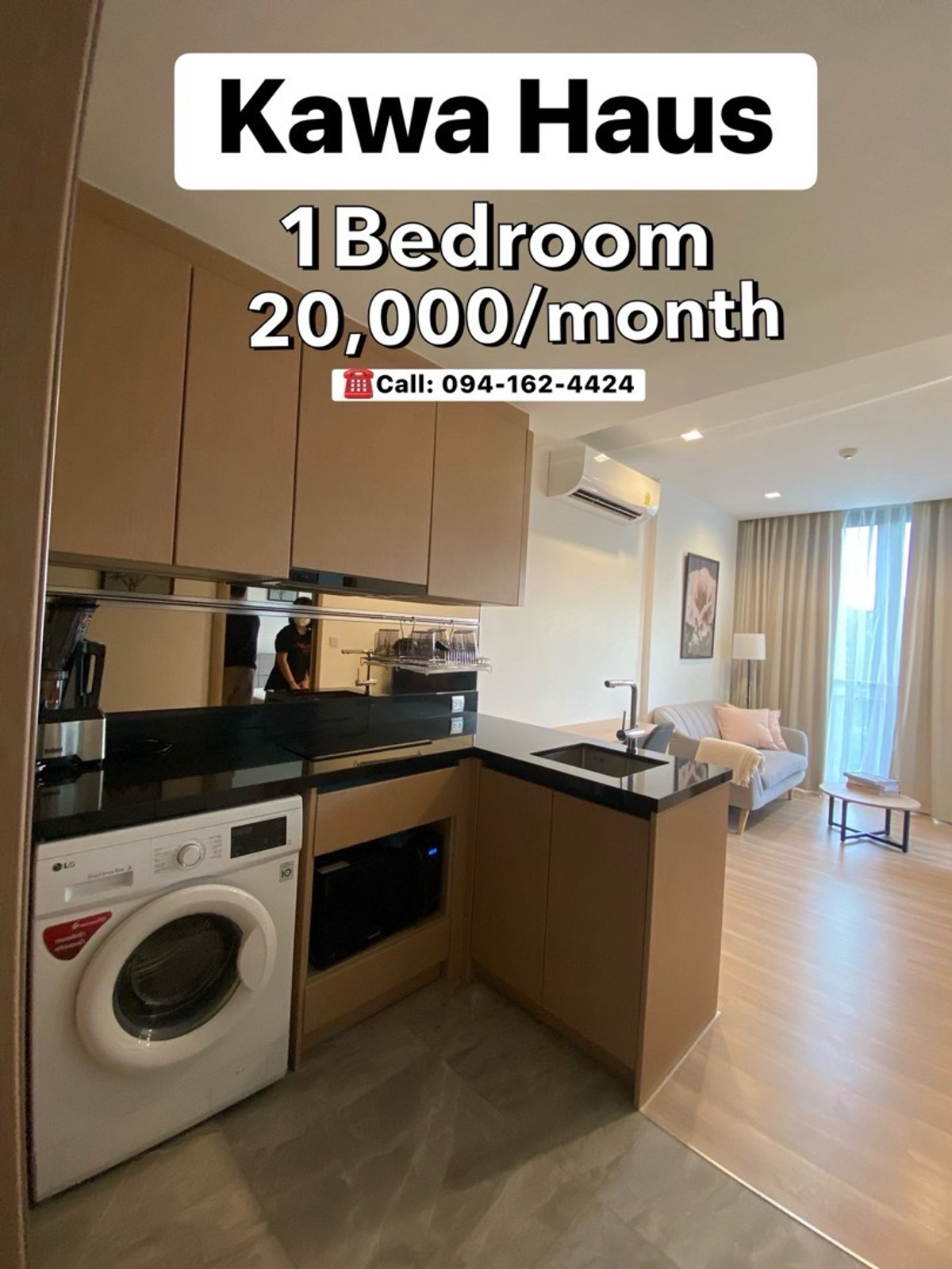 For RentCondoOnnut, Udomsuk : Kawa Hauus * Low-Rise * Resort Condo @BTS onnut 37SQM. 23,000 ☎️Tel/Line: 094-162-4424
