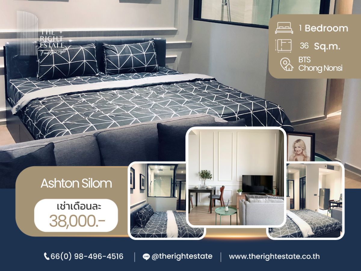 For RentCondoSilom, Saladaeng, Bangrak : 🌿Ashton Silom🌿 Nice room 🛏 1 Bed 36 sq.m, price negotiable!!! - Next to BTS Chong Nonsi