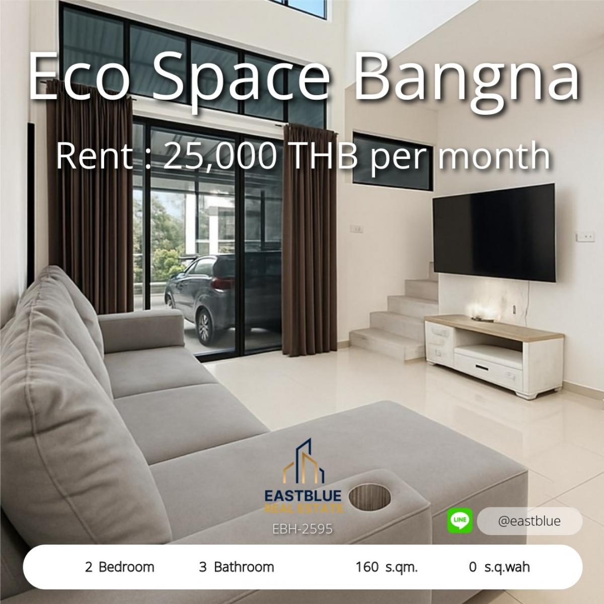 ให้เช่าทาวน์โฮมสมุทรปราการ สำโรง : บ้านสวย Eco Space Bangna! 2 ห้องนอน 3 ห้องน้ำ เช่าเพียง 25,000 บาท/เดือน 
Beautiful Home at Eco Space Bangna! 2 Bedrooms 3 Bathrooms, Rent Only 25,000 THB/Month