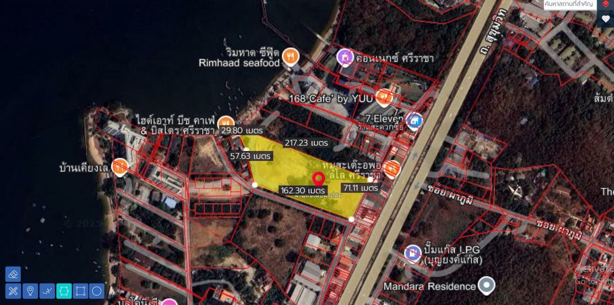 For SaleLandSriracha Laem Chabang Ban Bueng : 🏝️ Large plot of land, Sukhumvit Road, Sriracha, near the sea - price 500 million baht, negotiable