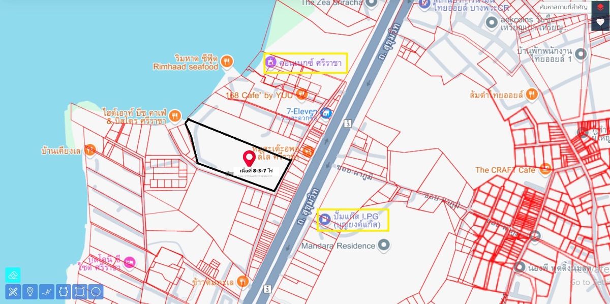 ขายที่ดินศรีราชา แหลมฉบัง บ้านบึง : 🏝️ ขายที่ดินแปลงใหญ่ ถนนสุขุมวิท  ศรีราชา ใกล้ทะเล – ราคา 500 ล้านบาท ต่อรองได้ 